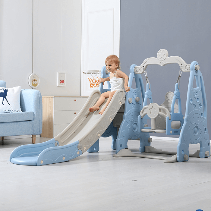 Children slide and swing set with clown design - union-play