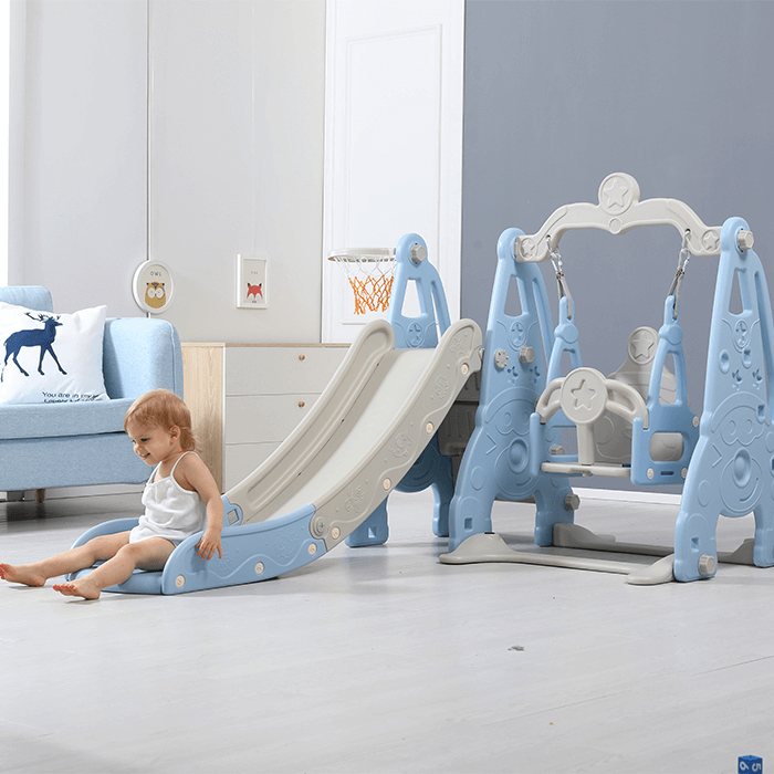 Children slide and swing set with clown design - union-play