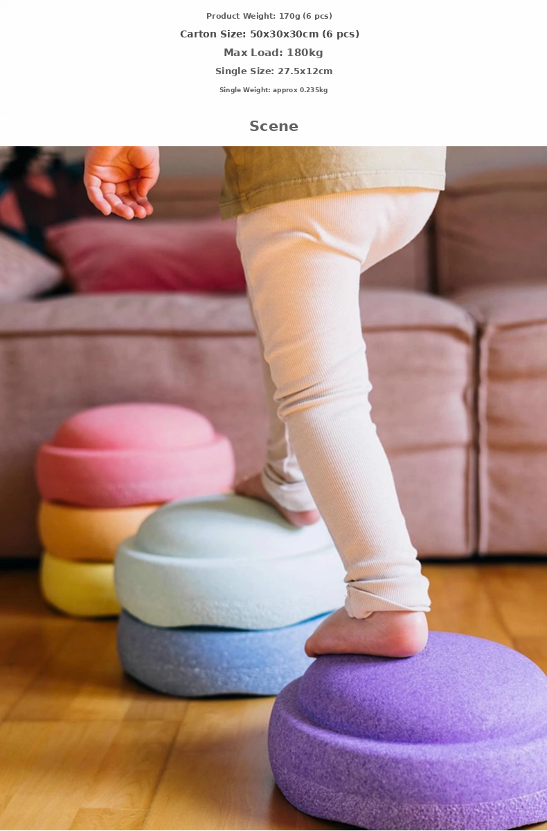 Colorful Kids Balance Stepping Stones for Sensory Training, Toddler Balance & Coordination Toys 8 kids balance stepping stones detail