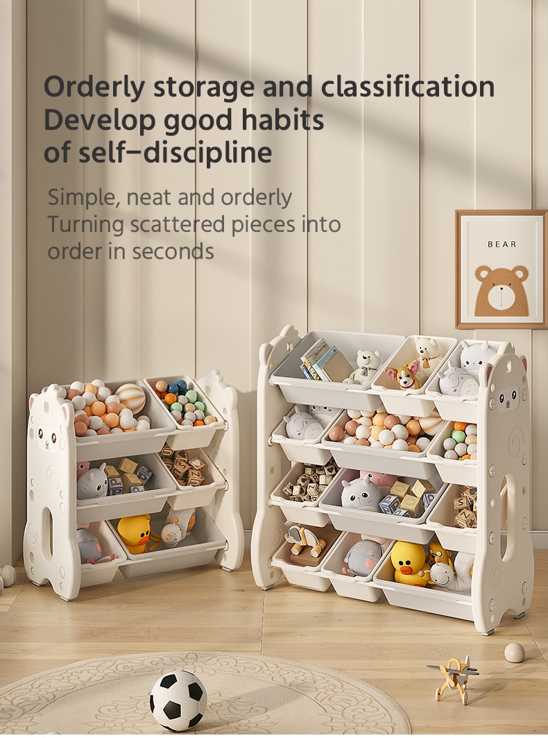 Cute Alpaca Shelf Storage Bookshelf for Kids - Cute Animal Toy Bookshelf with Anti-Fall Storage Box, Kids Furniture for Bedroom Nursery 8 alpaca kids shelf detail