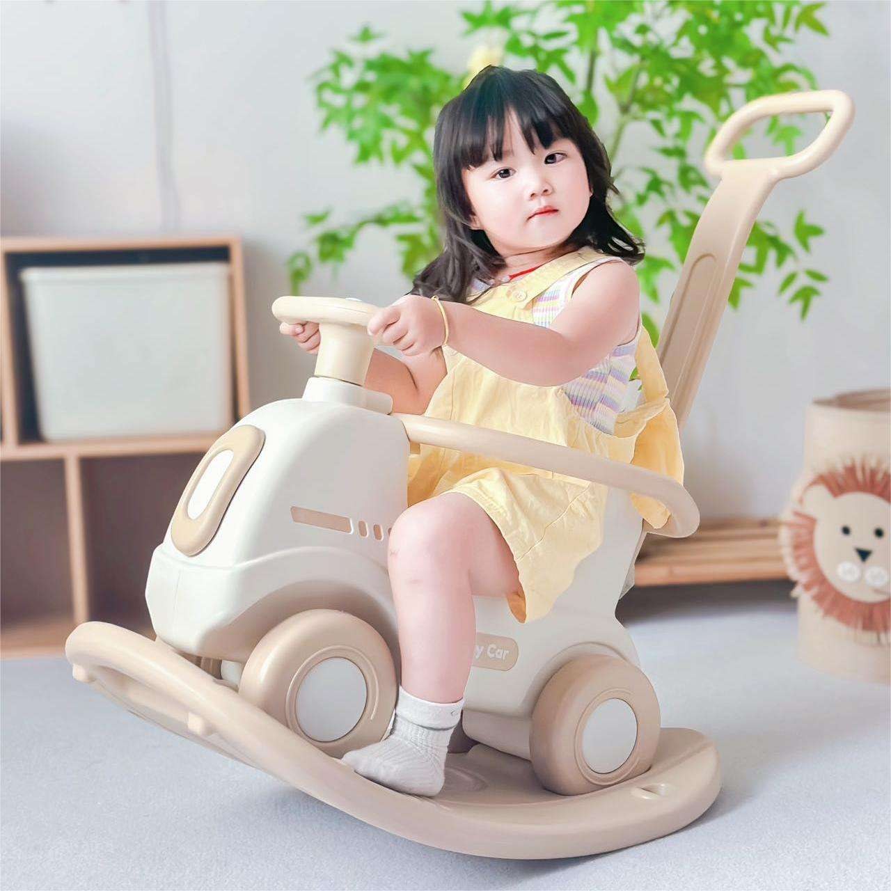 Kids Ride on Horse Rocking Horse for Toddlers - Cute Ride-On Toy Horse with Stable Base, Baby Rocking Horse for Indoor Outdoor Play 7 kids ride on horse detail