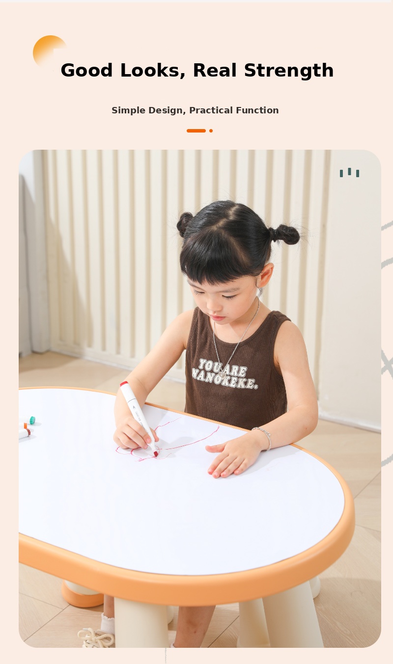 Kids Study Table & Chair Set with Drawing Board, Height Adjustable Toddler Desk and Chair - UN-TC01 10 Kids study table detail