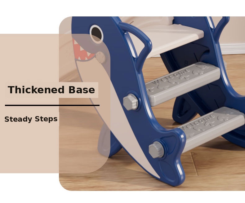 Folding Shark Kids Slide for Toddlers Indoor Baby Slide with 109cm Slide, Kids Playground Equipment for Home Kindergarten 25 shark slide detail