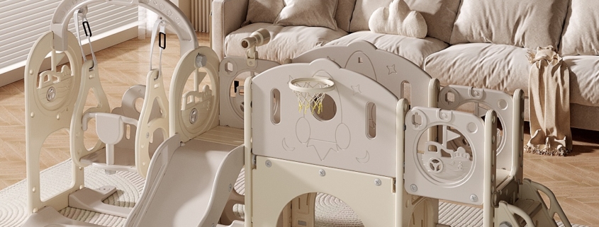 Ship design kids slide with playground