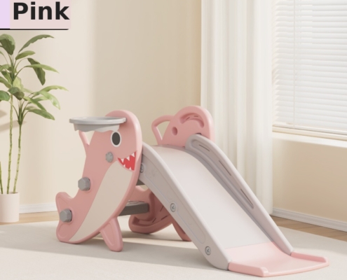 Folding Shark Kids Slide for Toddlers Indoor Baby Slide with 109cm Slide, Kids Playground Equipment for Home Kindergarten 4 Shark foldable kids slide