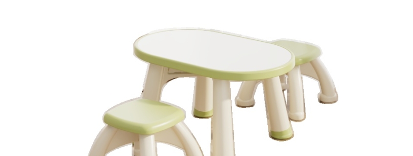 Kids Study Table & Chair Set with Drawing Board, Height Adjustable Toddler Desk and Chair - UN-TC01 1 Kids study table and chair set