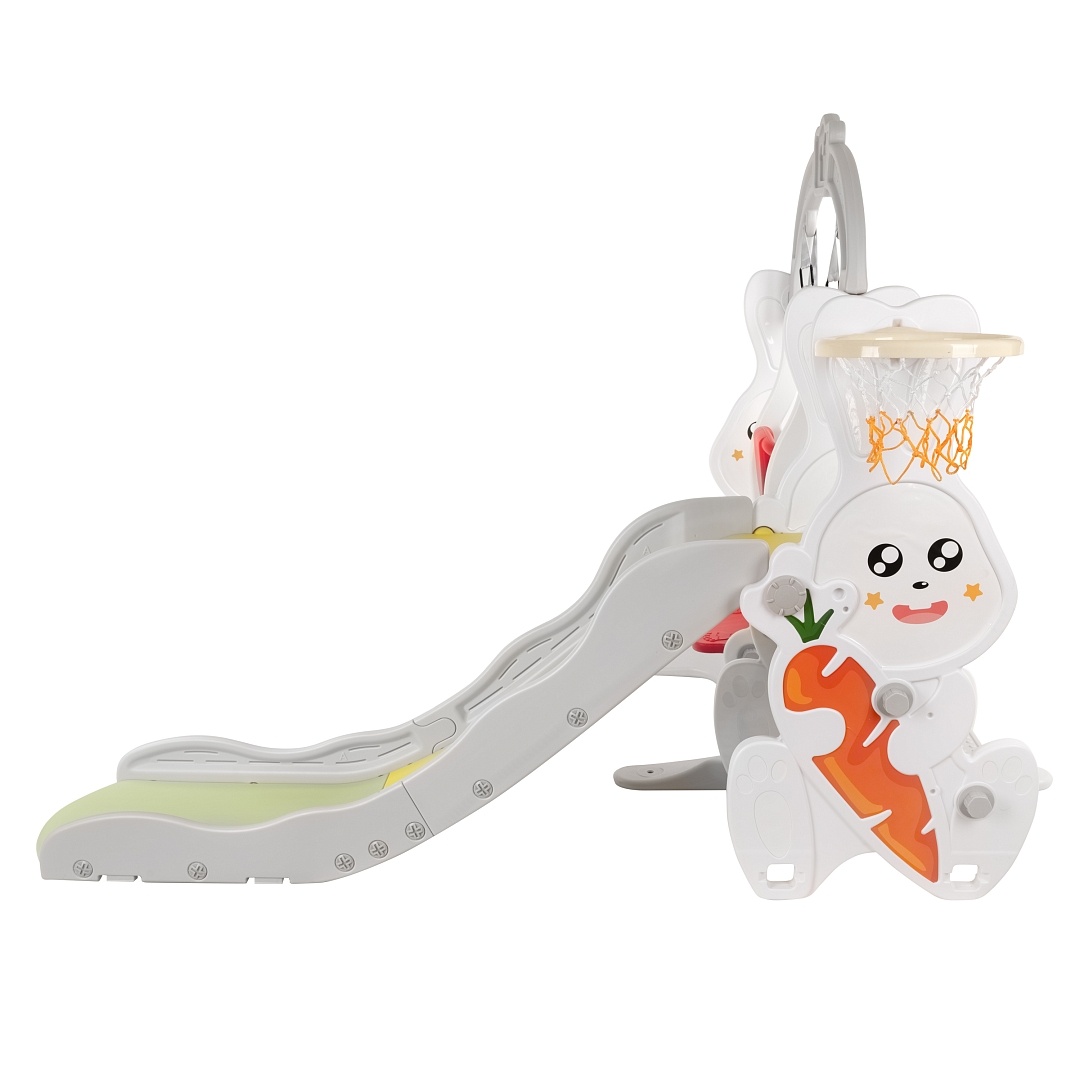main_02 Rabbit design kids slide with swing for toddlers