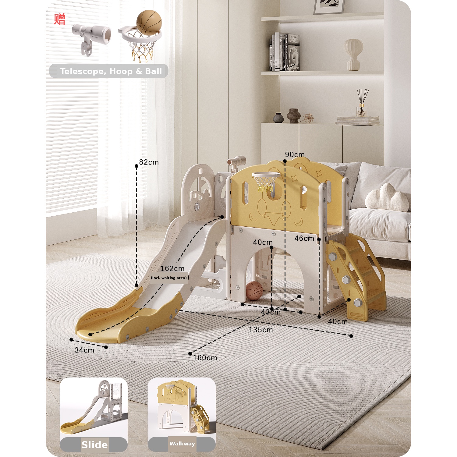 Ship design kids slide with playground