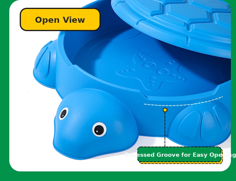 Turtle kids sand and water play pool detail 1