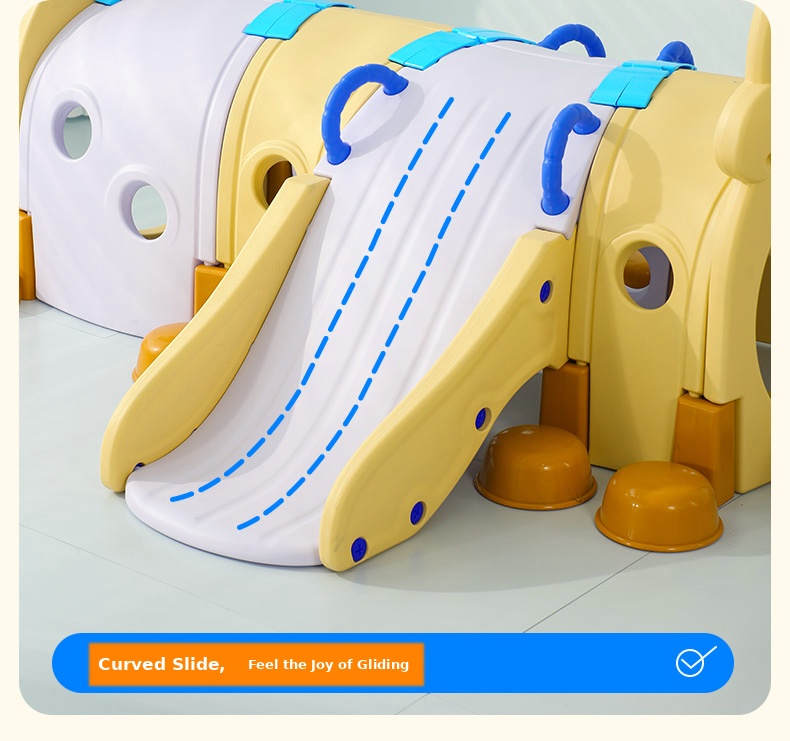 Animal design kids crawl tunnel with slide detail 3