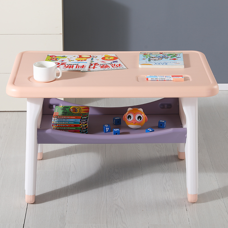 Kids Activity Table and Chair Set with Storage Shelf - Plastic Toddler Table & Chair Set with Pen Slot & Cup Holder UN-TC03 11 kids activity table and chair set with storage shelf detail