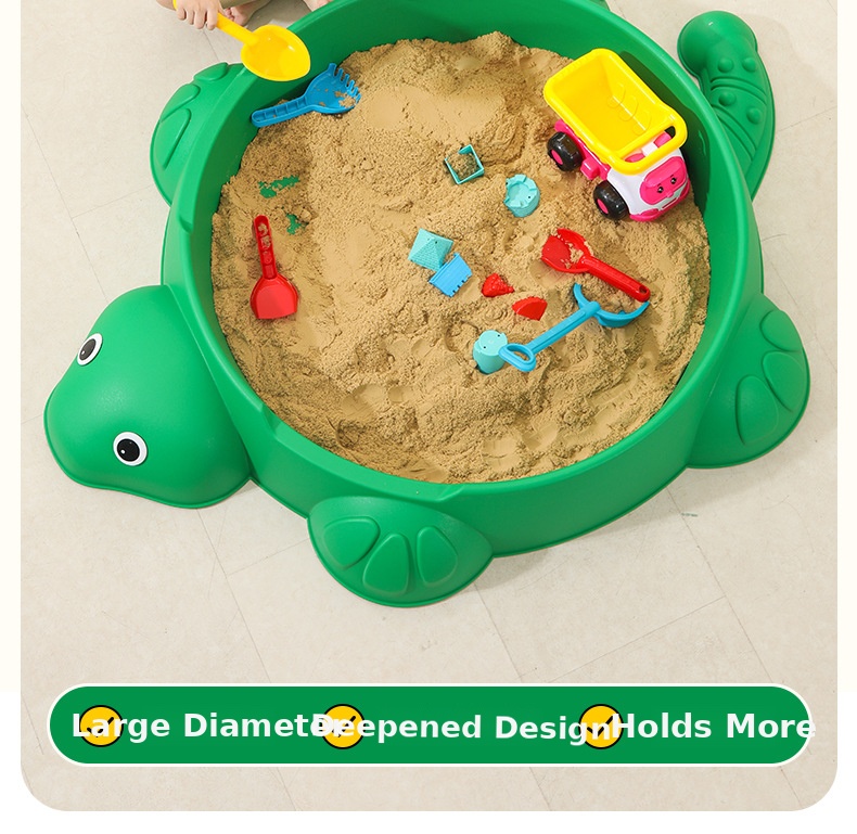 Turtle kids sand and water play pool detail 4
