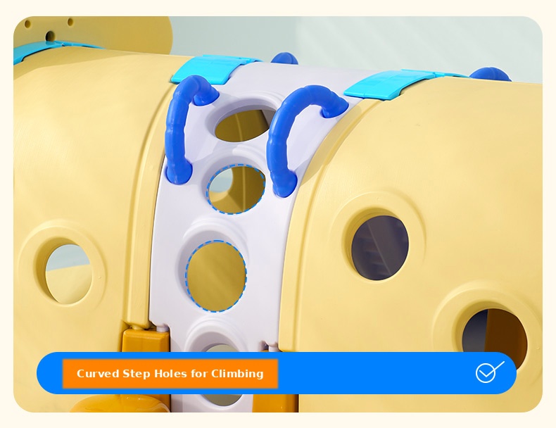 Animal design kids crawl tunnel with slide detail 5