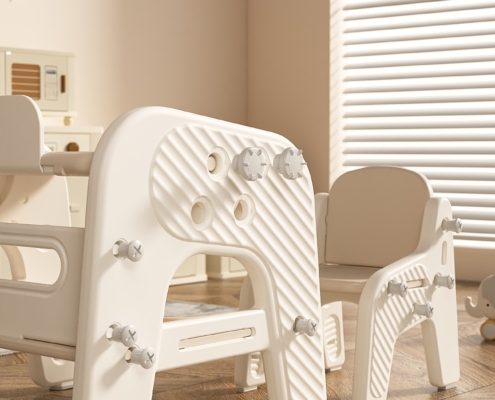 Kids Flip-Over Drawing Board Table & Chair Set with Cute Animal Chair - Wooden Toddler Art Table and Chair Set UN-TC02 6 Kids flip-over drawing board table and animal chair set