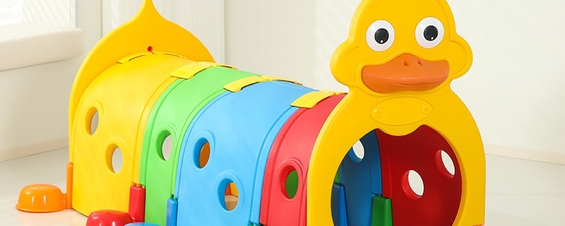 Animal Design Kids Crawl Tunnel Playhouse - Indoor Climb & Crawl Play Set with Mini Slide, Curved Step Holes & Safety Handrails for Toddlers 1 Animal design kids crawl tunnel playhouse with slide for toddlers
