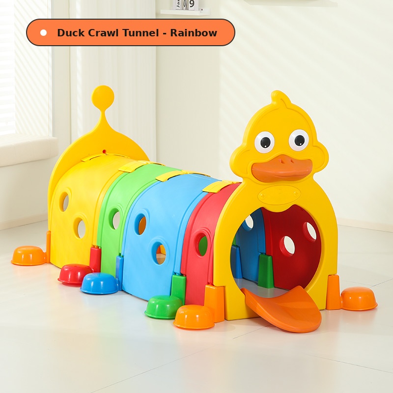 main_01 Animal design kids crawl tunnel playhouse with slide for toddlers