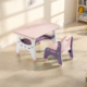 Kids Activity Table and Chair Set with Storage Shelf - Plastic Toddler Table & Chair Set with Pen Slot & Cup Holder UN-TC03 14 kids plastic activity table and chair set with storage shelf