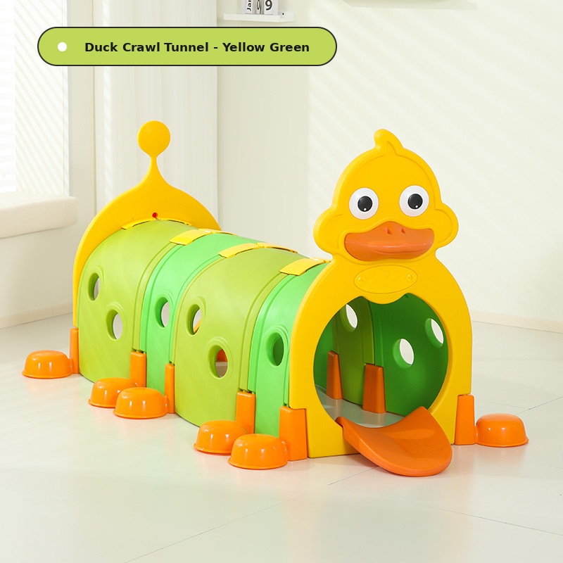 main_02 Animal design kids crawl tunnel playhouse with slide for toddlers