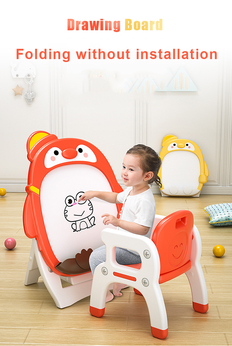 penguin kids art easel drawing board for toddlers magnetic easel