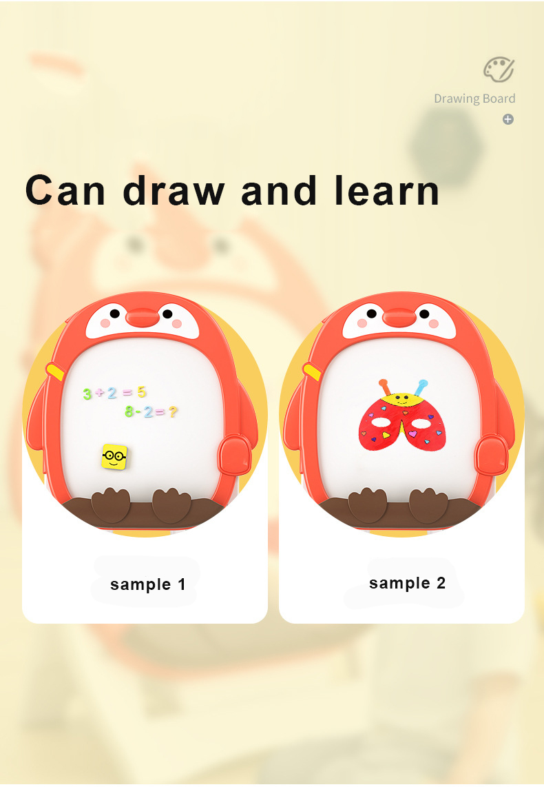 penguin kids art easel drawing board for toddlers magnetic easel