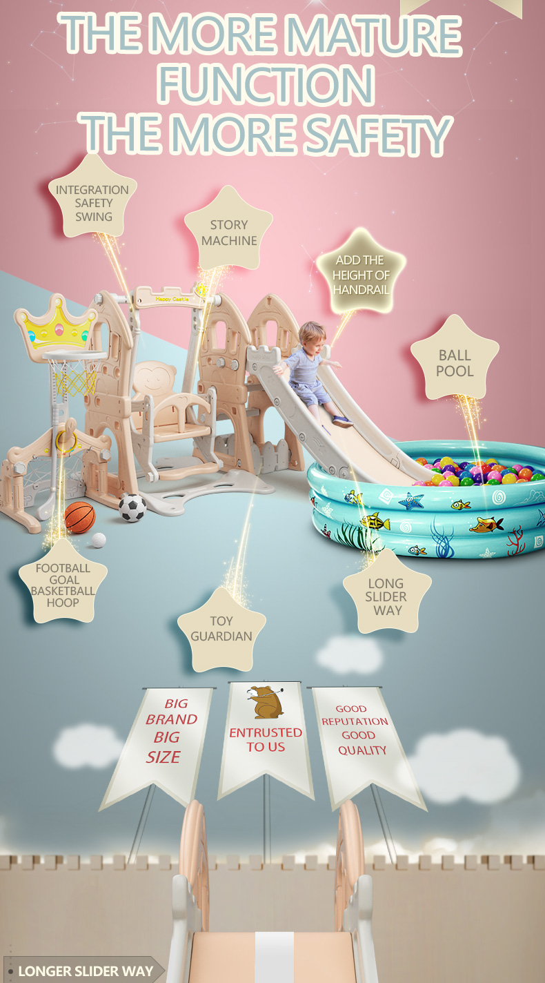 detail_03 Castle 5-in-1 Kids Slide and Swing Set detail 3